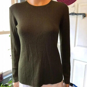 Jacques Ruc Mercerized Wool Blend Women Long Sleeves Sweater Size M